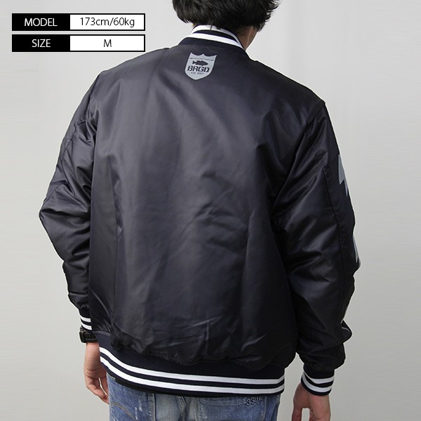 バスブリゲード ジャケット BASS BRIGADE BRGD DIVISION SATIN VERSITY JACKET ロゴ サテン スタジャン  メンズ BDVJ301