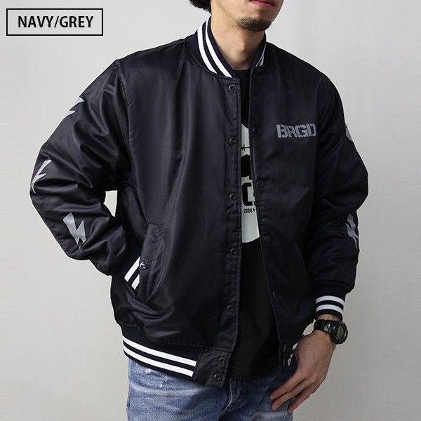 バスブリゲード ジャケット BASS BRIGADE BRGD DIVISION SATIN VERSITY JACKET ロゴ サテン スタジャン  メンズ BDVJ301