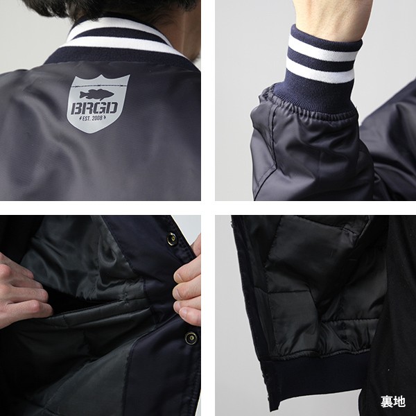 バスブリゲード ジャケット BASS BRIGADE BRGD DIVISION SATIN VERSITY JACKET ロゴ サテン スタジャン  メンズ BDVJ301