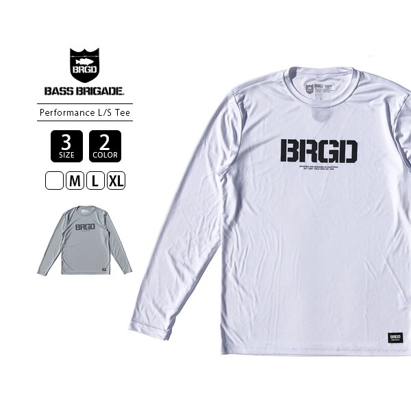 バスブリゲード Tシャツ BASS BRIGADE Tシャツ 長袖 メンズ BRGD LOGO PERFORMANCE L/S TEE  バスフィッシング バス釣り ブラックバス アウトドア BLPTLS01