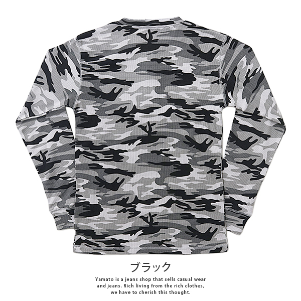 blue black baby メンズ トップス Tシャツ 長袖 ヘンリーネック ロンT