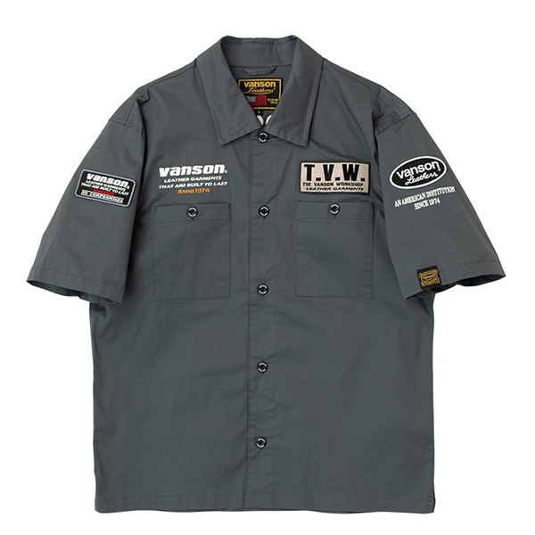 VANSON（バンソン） メンズ トップス 半袖 シャツ ワークシャツ