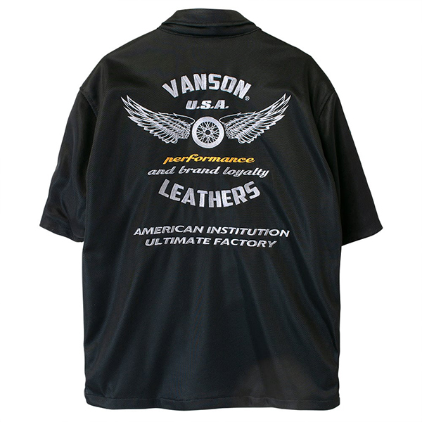 VANSON（バンソン） メンズ トップス 半袖 ワークシャツ メッシュ