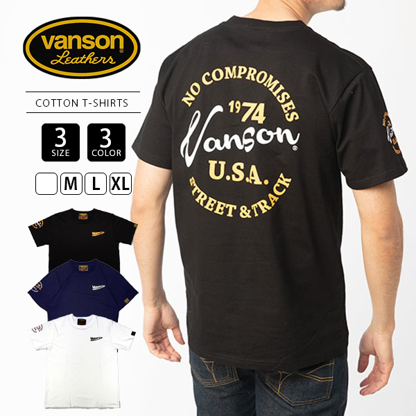 VANSON Tシャツ バンソン Tシャツ メンズ 半袖 コットンTシャツ