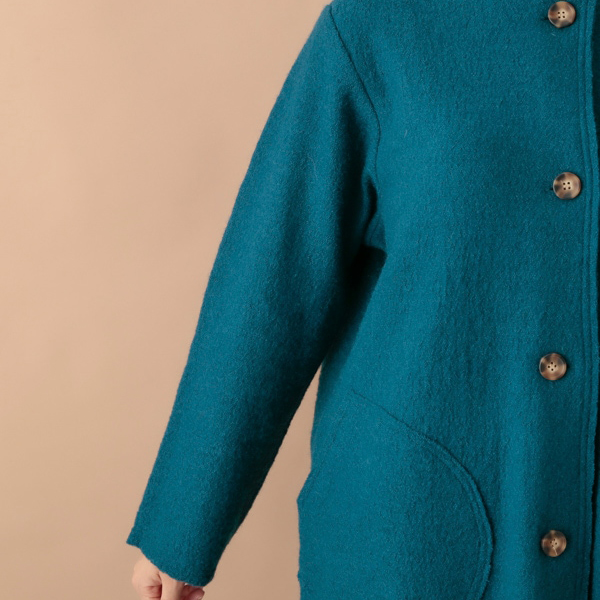 【SALE】縮絨ウール ロングカーディガンコート くすみカラー ピンク 紫 Mac＆Coo】テーラード変型ウールコート【9437791】 | すべての商品