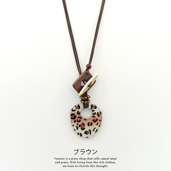 187 基礎パーツまで全てステンレス使用レオパード柄レジンネックレス✨ 東京かんかん レジン レオパード ヒョウ柄 ネックレス アクセサリー