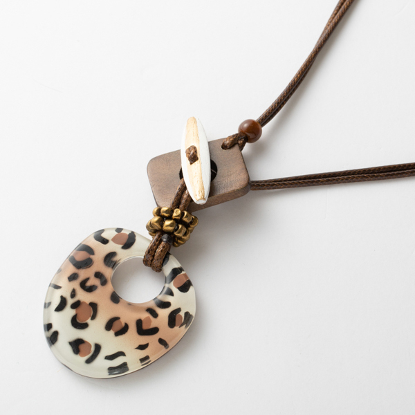 東京かんかん レジン レオパード ヒョウ柄 ネックレス アクセサリー