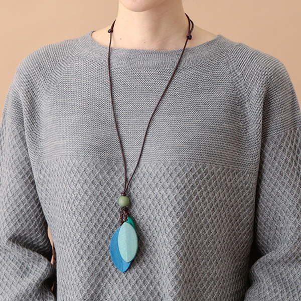 東京かんかん アクセサリー 木製アクセサリー ネックレス 3リーフ