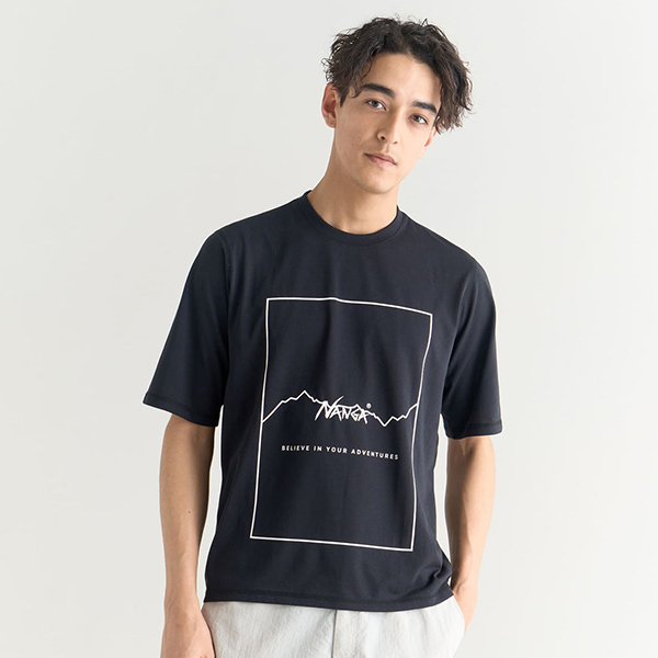 NANGA（ナンガ） 半袖 Tシャツ トップス DRY MIX FRAME LOGO TEE