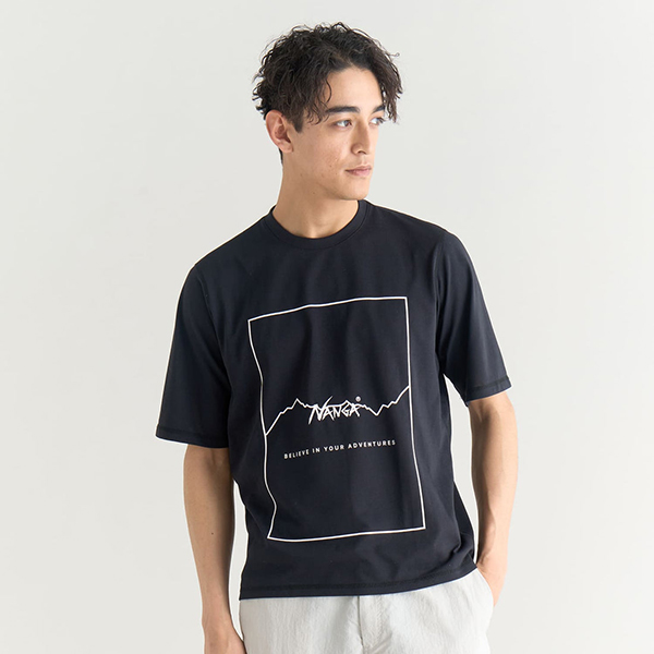 NANGA（ナンガ） 半袖 Tシャツ トップス DRY MIX FRAME LOGO TEE