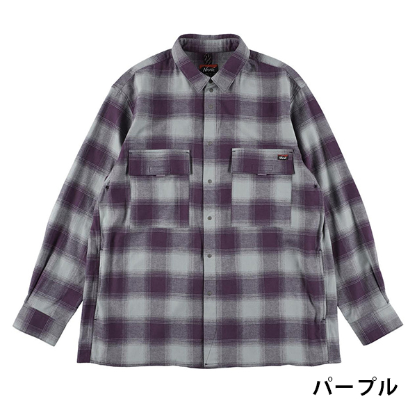 NANGA（ナンガ） メンズ チェックシャツ 長袖 オンブレチェック ダブル