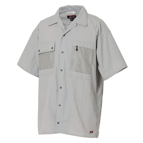 NANGA ナンガ NYLON TUSSER OPEN COLLAR SHIRT ナイロンタッサー