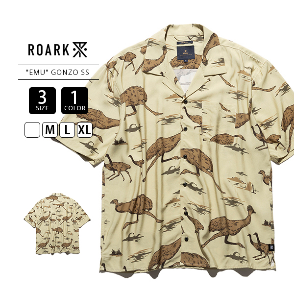 ROARK REVIVAL ロアーク メンズ 半袖 シャツ 総柄 EMU GONZO