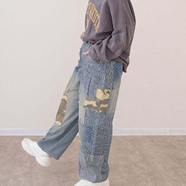 mililopiulu ミリロピュール ボトムス レディース デニムパンツ パッチ