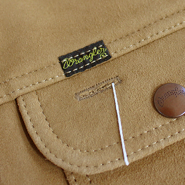 Wrangler ラングラー メンズ アウター 24MJZ GOAT SUEDE LEATHER ジップジャケット WM4024 キャメル ゴートスエード レザージャケット トラッカー WM4024-445の画像