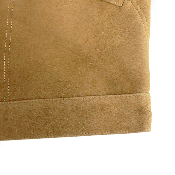Wrangler ラングラー メンズ アウター 24MJZ GOAT SUEDE LEATHER ジップジャケット WM4024 キャメル ゴートスエード レザージャケット トラッカー WM4024-445の画像