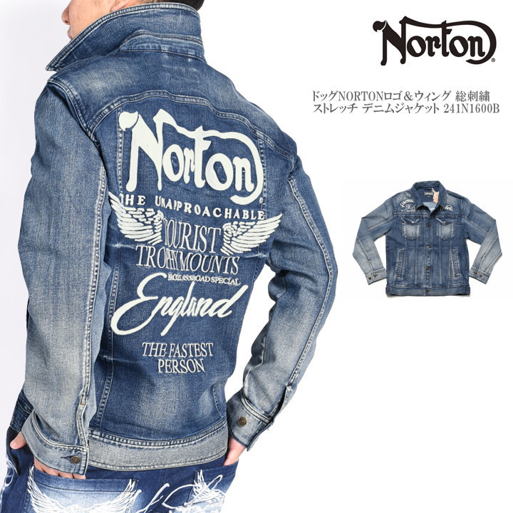 ノートン NORTON Gジャン ドッグNORTONロゴ＆ウィング 総刺繍
