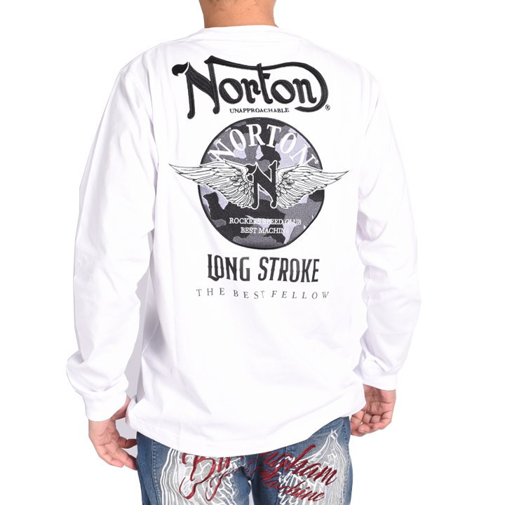 ノートン（NORTON） ロンT フライングエンブレム 迷彩インパクト 刺繍