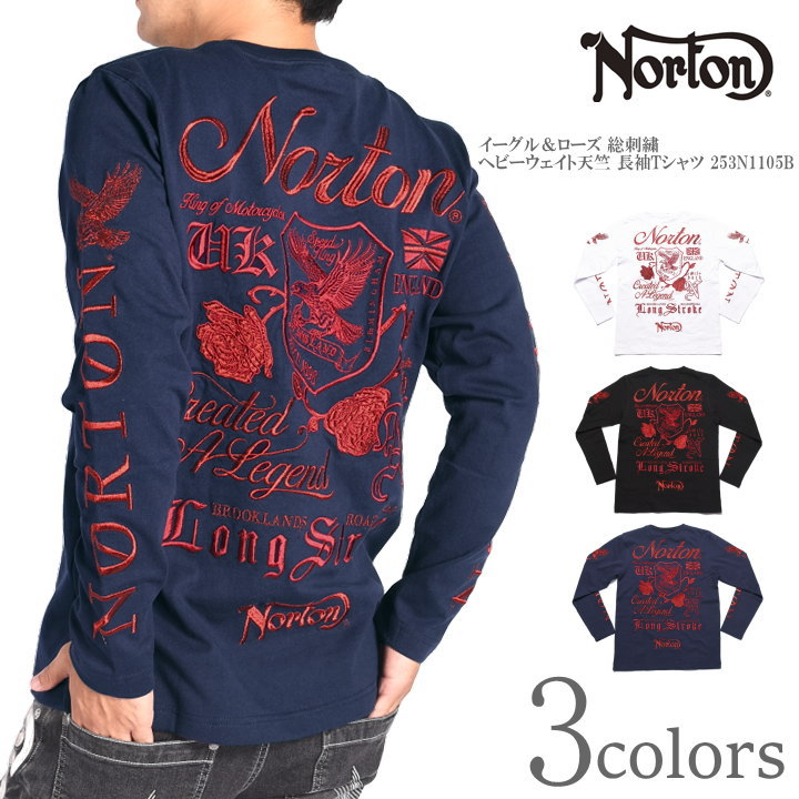 ノートン（NORTON） ロンT イーグル＆ローズ 総刺繍 ヘビーウェイト