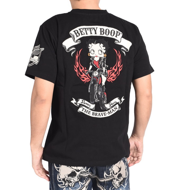 BETTY BOOP（ベティ ブープ） ブレイブマン × コラボ Tシャツ バイカー