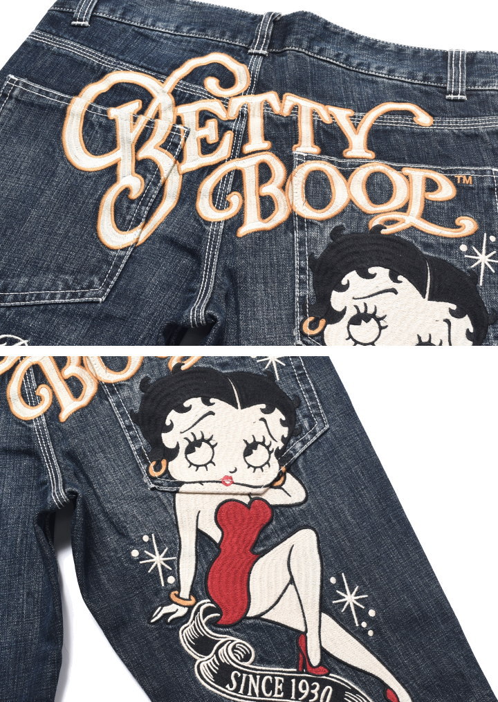 THE BRAVEMAN×BETTY BOOP ブレイブマン ベティ・ブープ コラボ デニムパンツ ジーンズ ボトム bbb-2520 BETTY BOOP（ベティ ブープ） ブレイブマン × コラボ ジーンズ