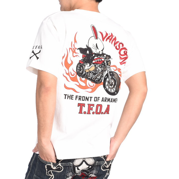 バンソン VANSON × クローズ ワースト コラボ Tシャツ T.F.O.A 武装戦線 バイカー デスラビット 刺繍プリント 半袖Tシャツ  CRV-2308 : crv-2308 : ジーンズファースト駒込店!! - 通販 - Yahoo!ショッピング