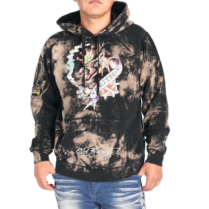 Ed Hardy エドハーディ y2k スカル と バラ の パーカー XS Ed Hardy エドハーディ y2k スカル と バラ の パーカー XS Ed Hardy