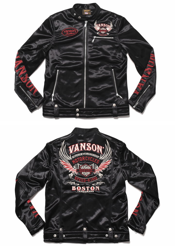 大人 可愛い 服  VANSON フライングエンブレム ライダース バンソン 【当店別注】 ジャケット・アウター