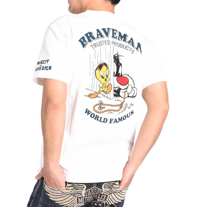 ブレイブマン × ルーニーテューンズ コラボ Tシャツ シルベスター＆トゥイーティー 刺繍プリント ...