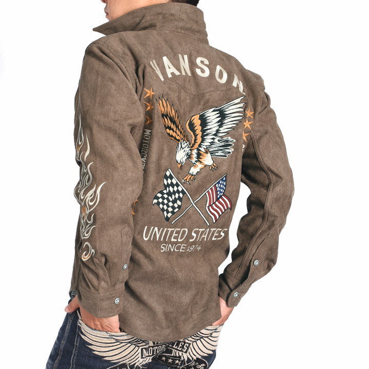 VANSON 【2024秋冬新作】バンソン 長袖シャツ イーグル＆クロス