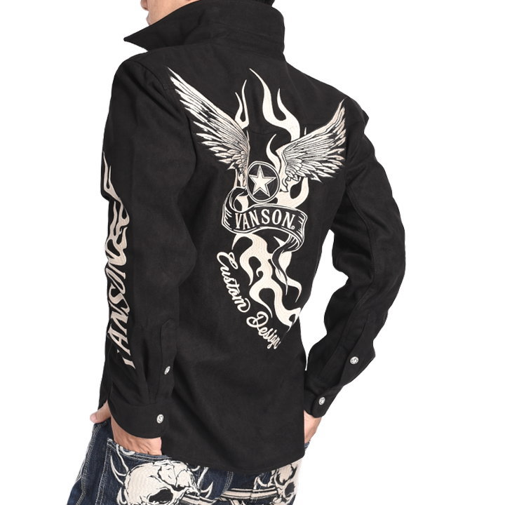 2025秋冬新作】バンソン VANSON 長袖シャツ フライングスター フレイム