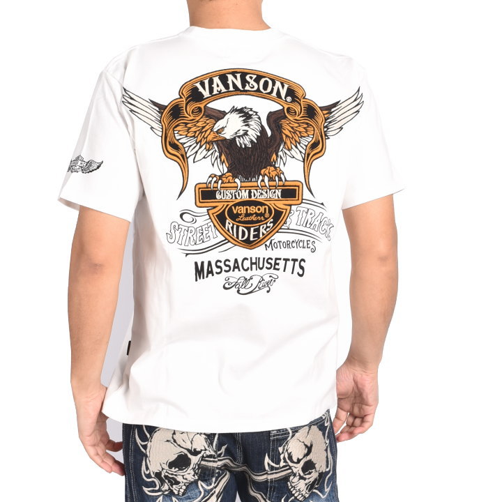 VANSON（バンソン） VANSON Tシャツ イーグル＆エンブレム 刺繍