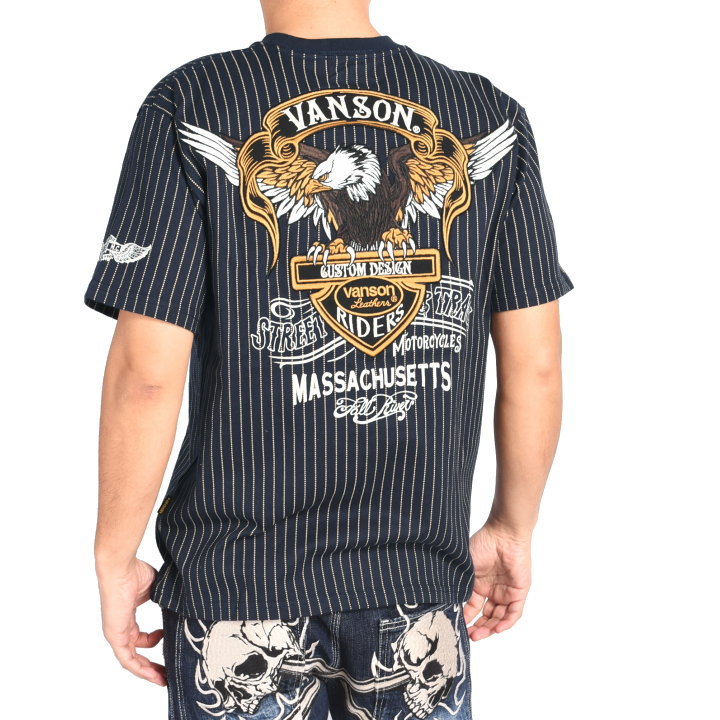 VANSON（バンソン） VANSON Tシャツ イーグル＆エンブレム 刺繍
