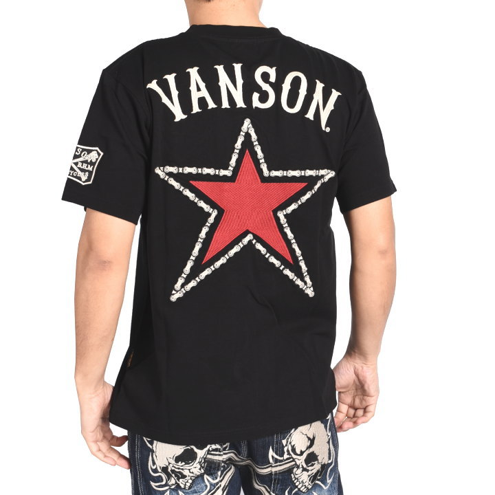 VANSON（バンソン） VANSON Tシャツ ワンスター 刺繍＆ワッペン 半袖T