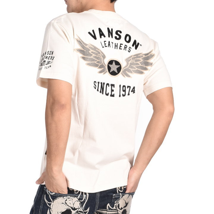 VANSON（バンソン） VANSON Tシャツ フライングスター チェーン刺繍