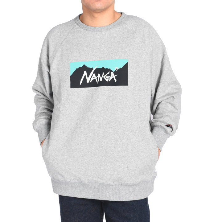 NANGA ナンガ トレーナー ECO HYBRID BOX LOGO SWEATSHIRT エコハイブリッド ボックスロゴ スウェットシャツ ルーズシルエット NW2311-1F201