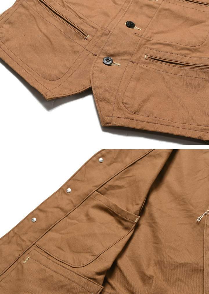 SUGAR CANE 【再入荷】シュガーケーン ベスト 13oz. ブラウンダック
