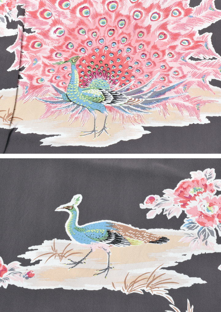 Sun Surf サンサーフ　和柄　孔雀　アロハシャツ　半袖　レーヨン SUN SURF サンサーフ アロハシャツ PEACOCK 孔雀 半袖 レーヨン