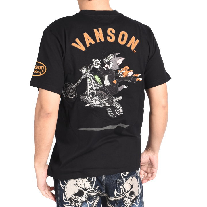 VANSON ×トム&ジェリー髑髏ウイング特大刺繍が入って美品に近いです。 VANSON（バンソン） × TOM AND JERRY トムとジェリー コラボ Tシャツ