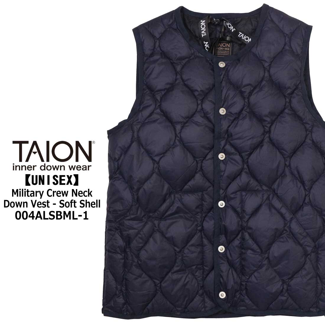 TAION（タイオン） ダウン ベスト 004ALSBML-1 ミリタリー クルー