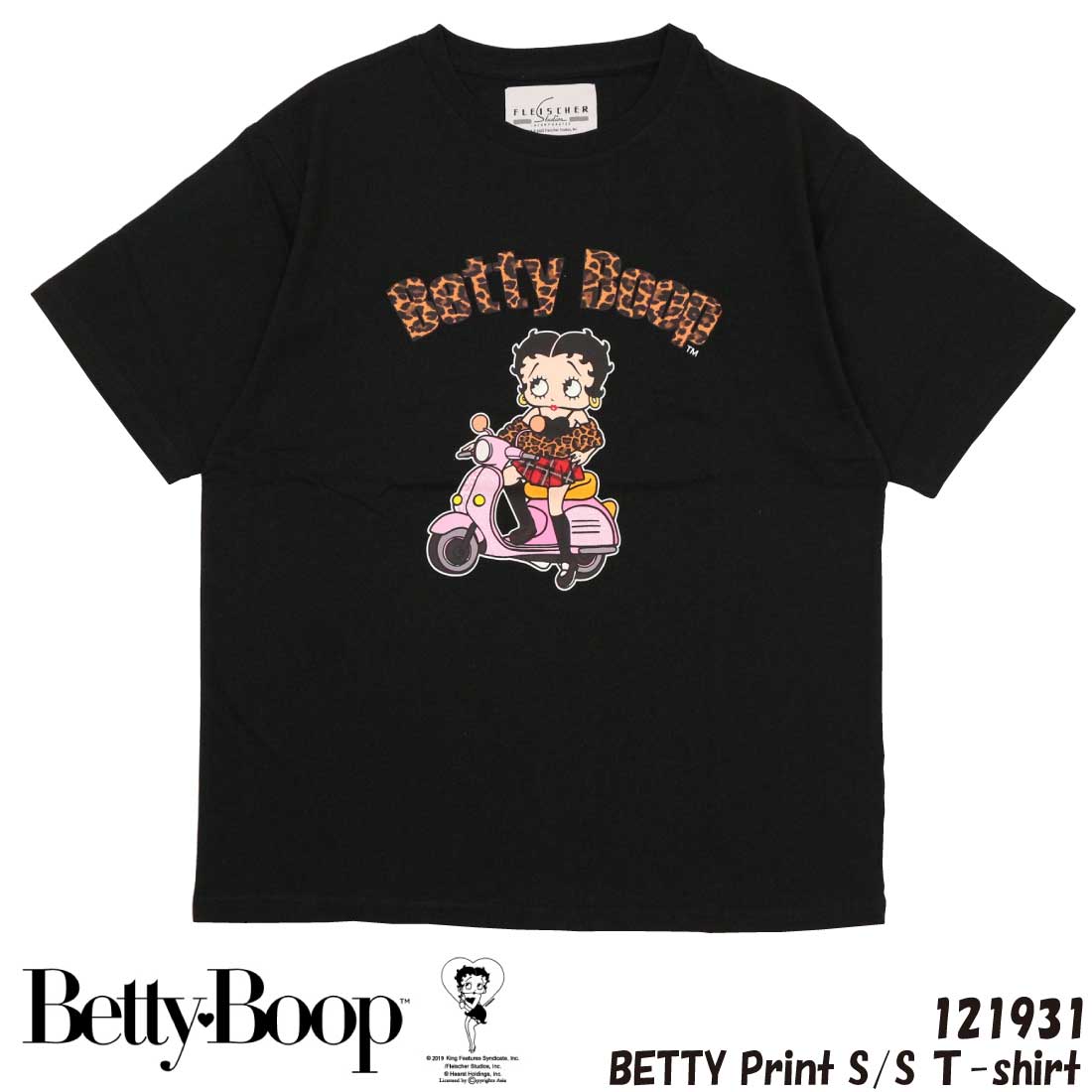 ベティブープ 半袖Ｔシャツ クルーネック ベティちゃん 大きいサイズ トップス レディース LLサイズ ホワイト×ブラック BettyBoop ap-crtt-500101-b00.jpg