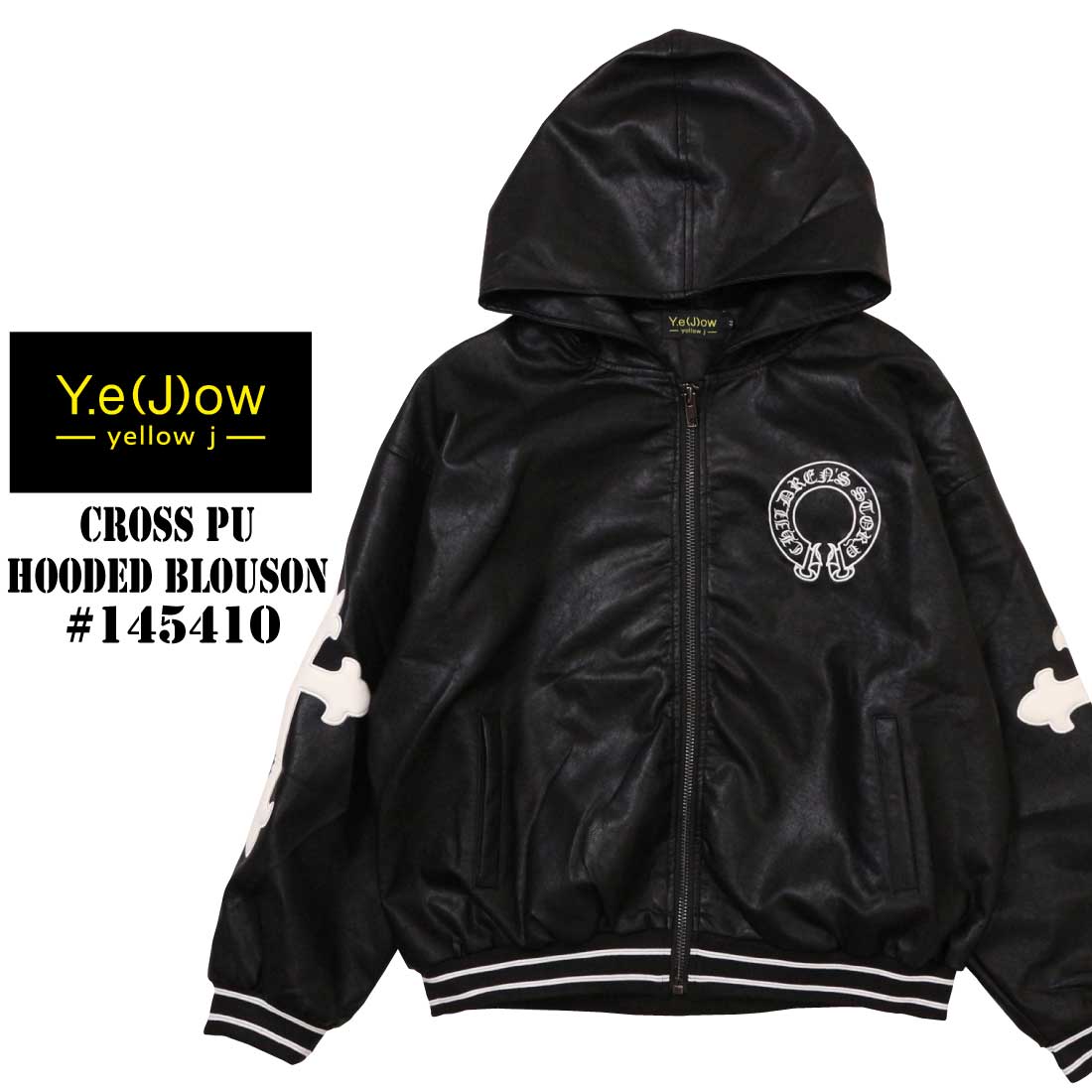 Yellow.J イエロージェイ 長袖 パーカー 145410 クロス 刺繍