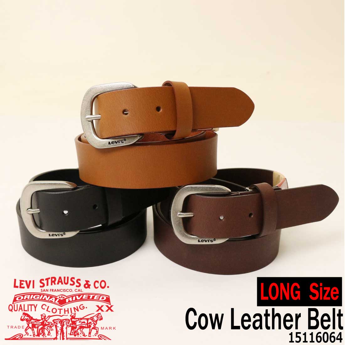 Levi's（リーバイス） Levi's LEVI'S ベルト ロングサイズ 牛革 本革