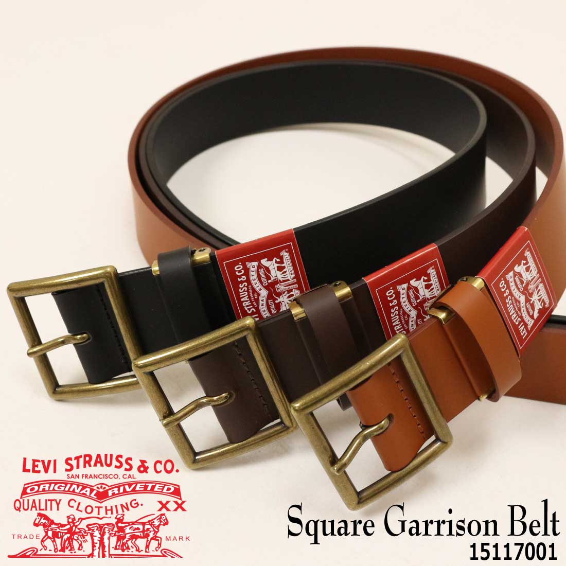 Levi's イタリア レザーベルト BOVINE LEATHER バケット LVC(LEVI'S VINTAGE CLOTHING) BOVINE BELT 本革イタリア製