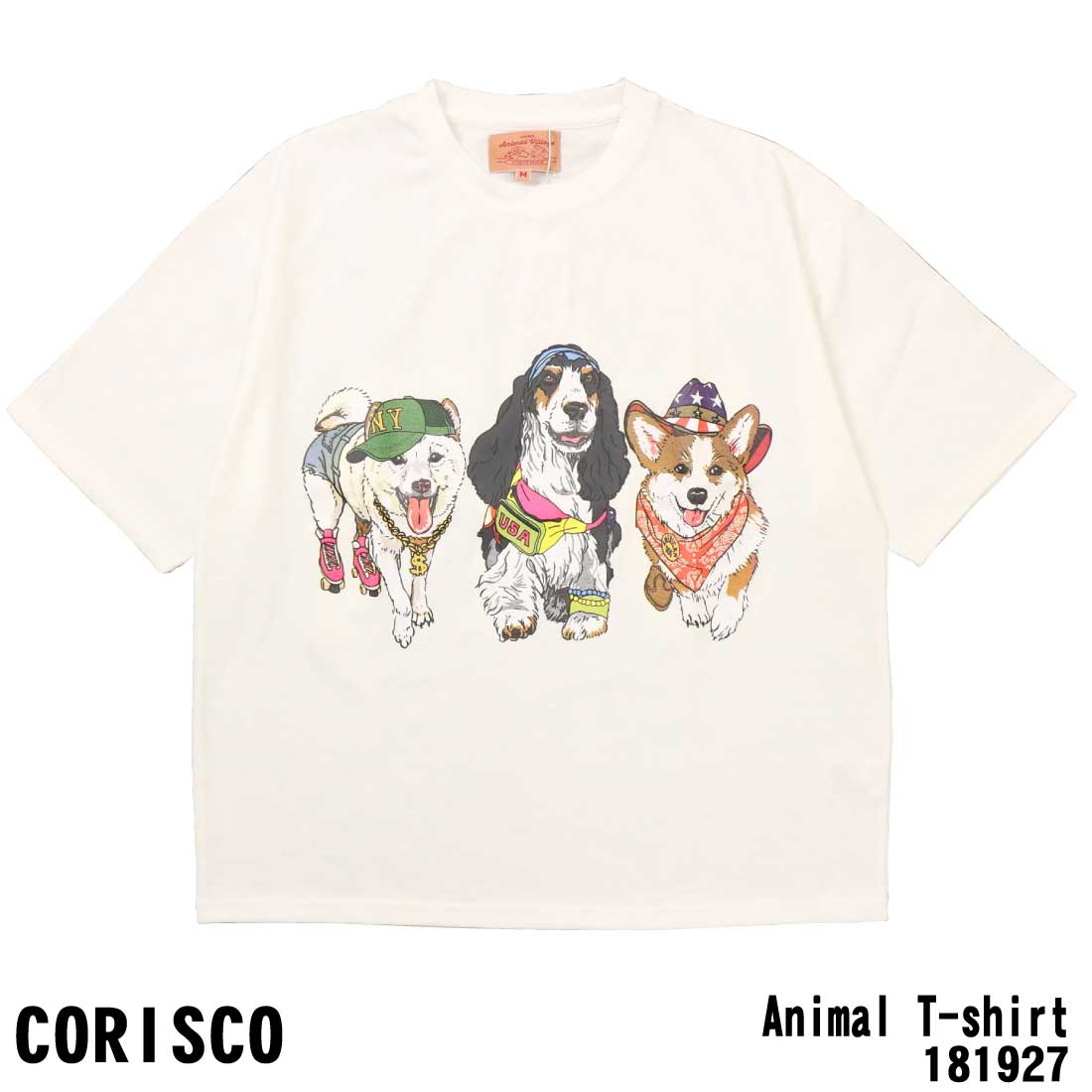 メール便発送 CORISCO コリスコ 半袖 Tシャツ トップス 181927 アニマル柄 TEE ...