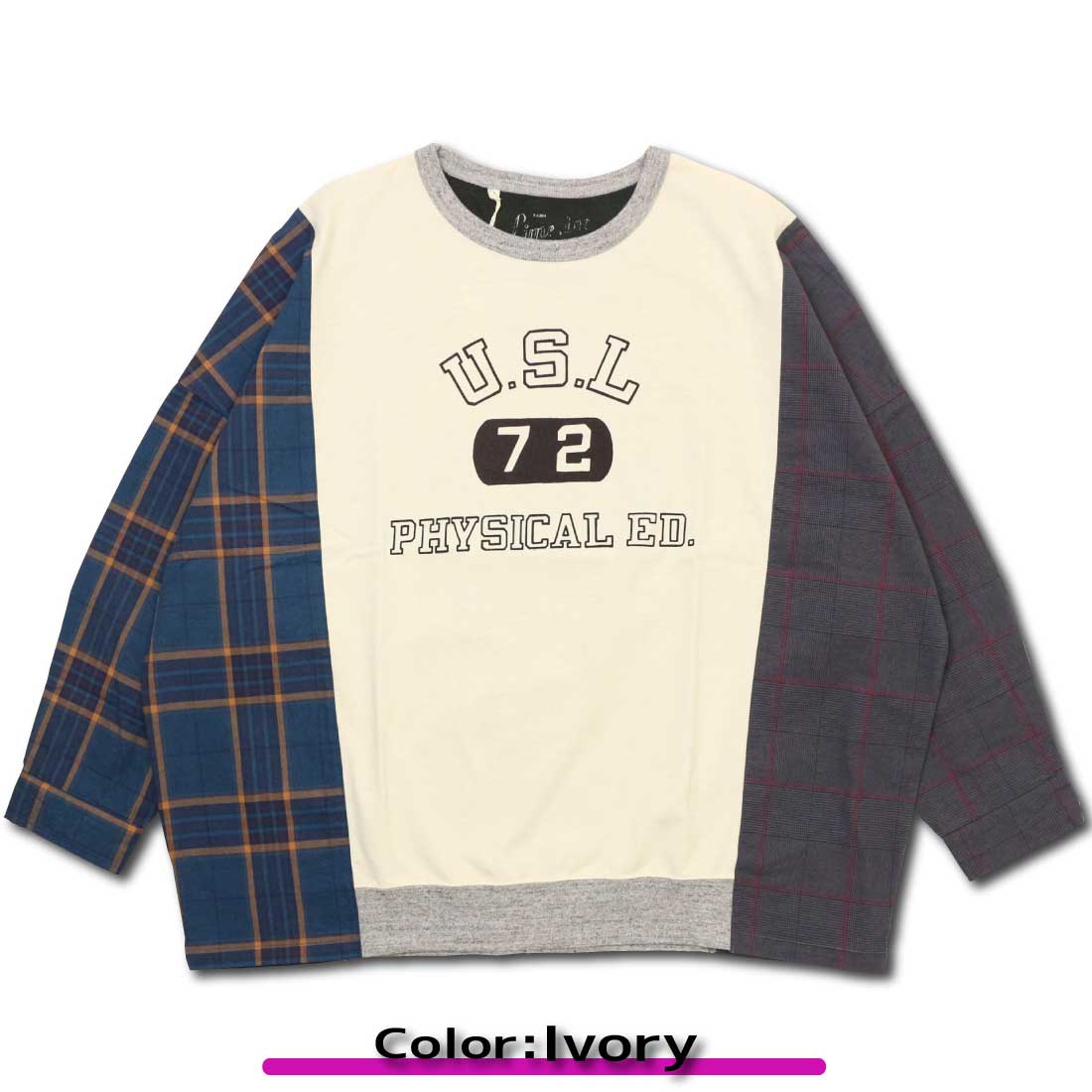 Lime ライム 長袖 カットソー シャツドッキング プルオーバー 24082304 レディース クルーネック ロゴ クレイジー Lime ライム 長袖 カットソー シャツドッキング プルオーバー