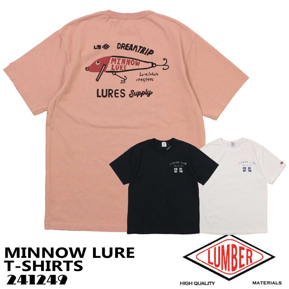 メール便 発送 LUMBER ランバー 半袖 Tシャツ 釣りシリーズ ミノー 
