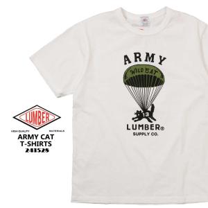 メール便 発送 LUMBER ランバー 半袖  Tシャツ ARMY CAT T-SHIRTS プリン...