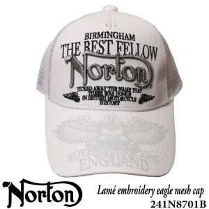 Norton ノートン 服  帽子 キャップ 241N8701B ラメ 刺繍 イーグル メッシュ キ...