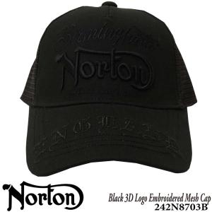 Norton ノートン 服  帽子 キャップ 242N8703B メッシュキャップ ブラック 3D ...